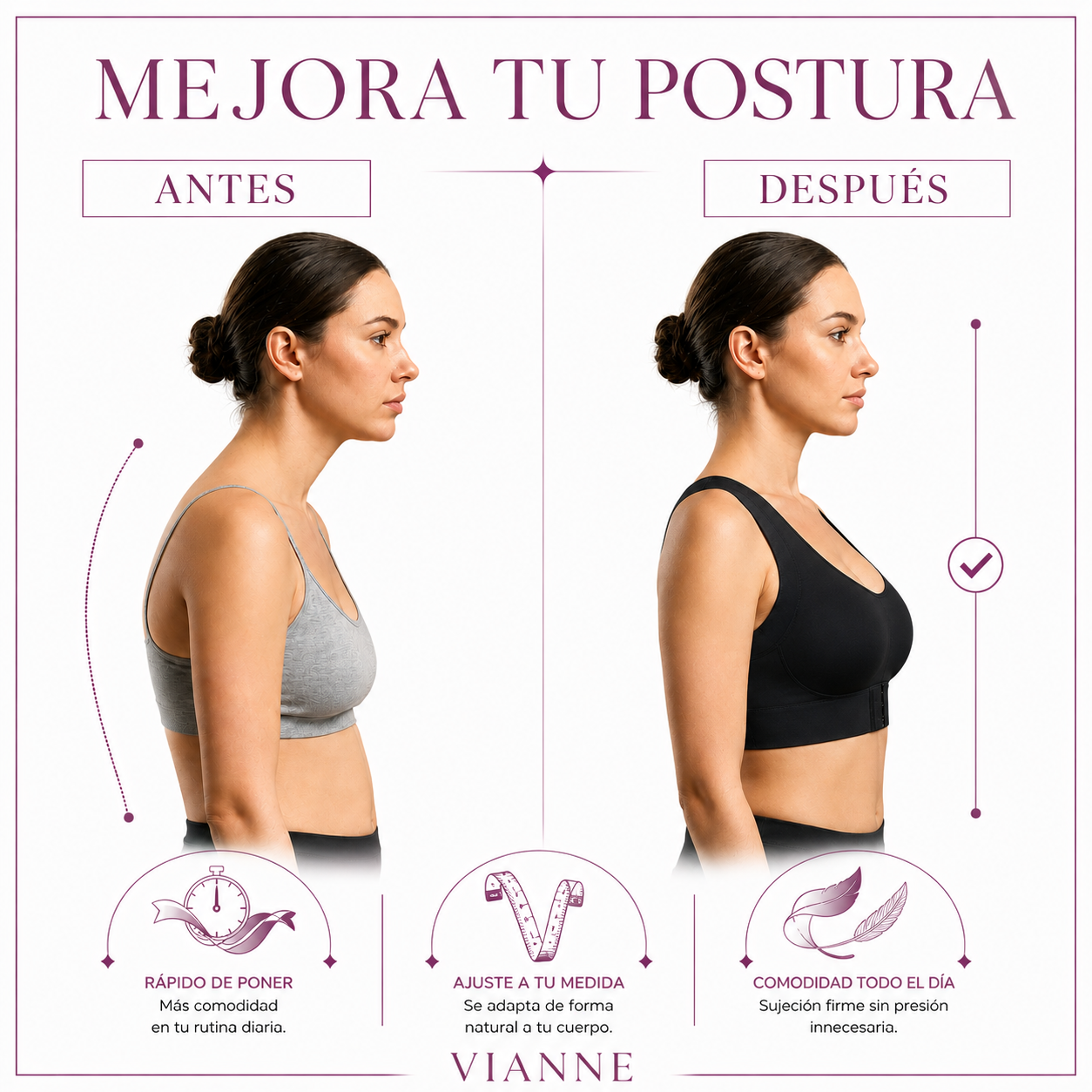Sujetador Corrector de Postura Transpirable